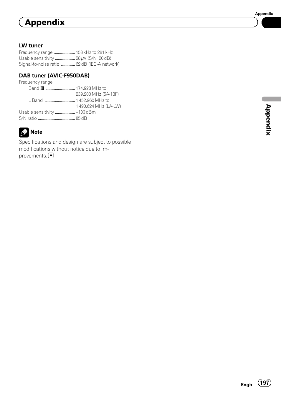 Appendix | Pioneer AVIC-F950BT User Manual | Page 197 / 200