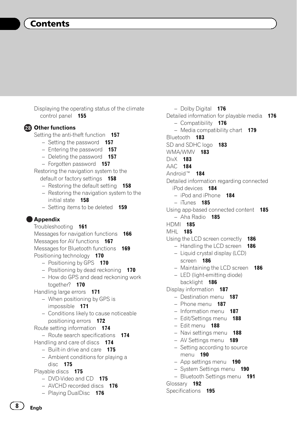 Pioneer AVIC-F950BT User Manual | Page 8 / 200