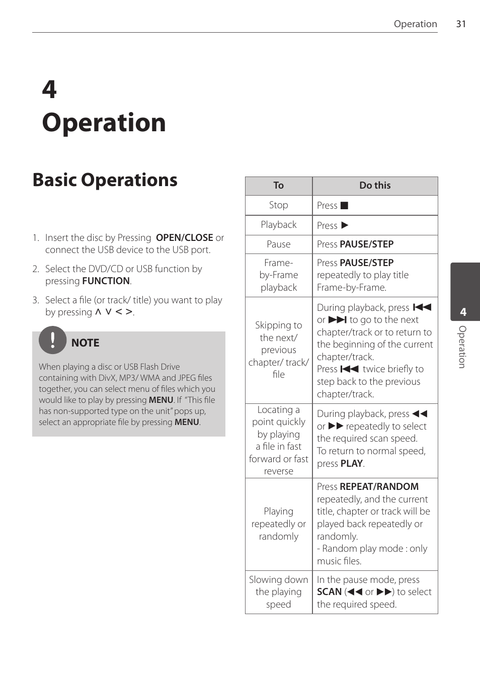 4operation, Basic operations | Pioneer DCS-404K User Manual | Page 31 / 48