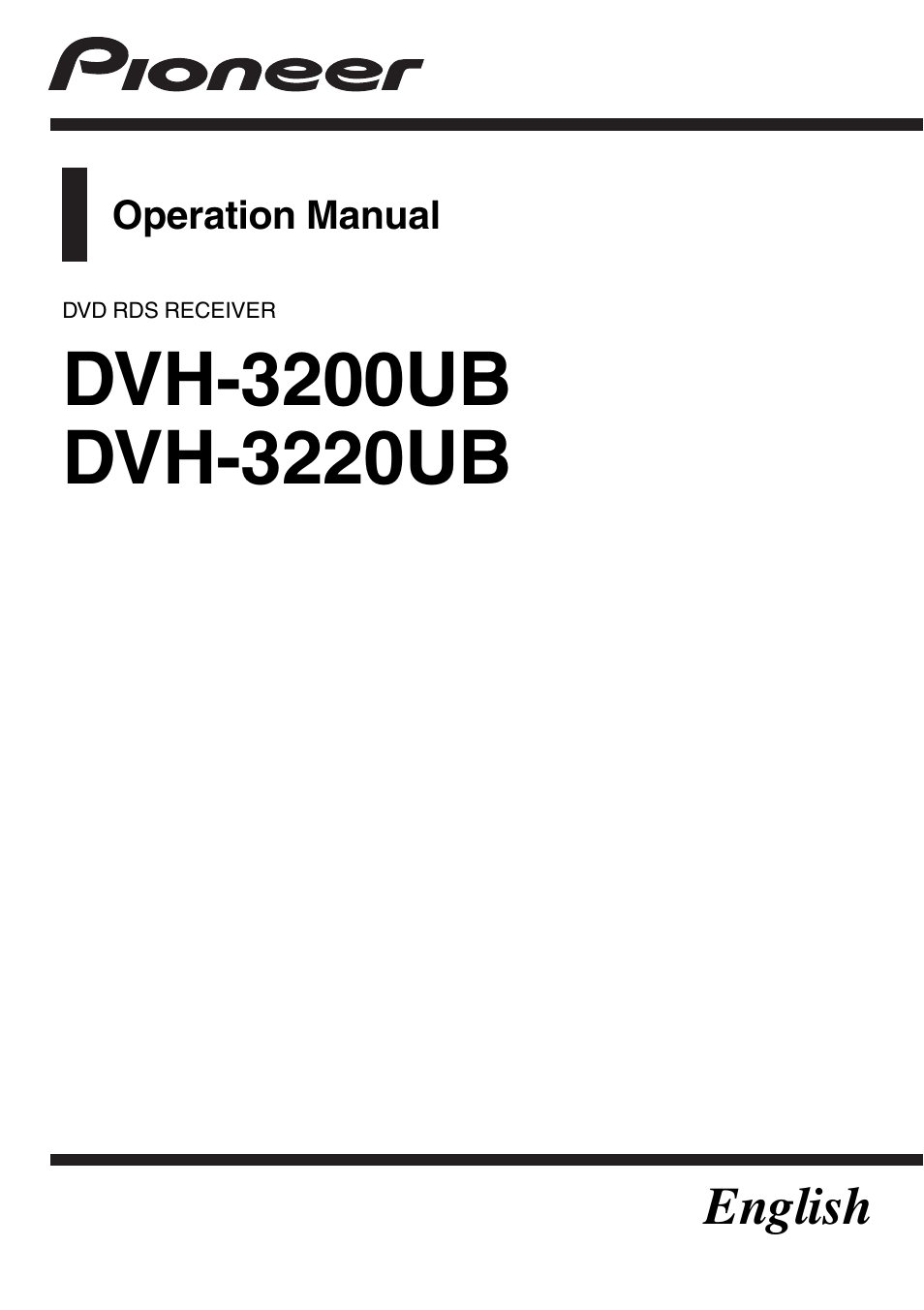Pioneer DVH-3200UB User Manual | 44 pages