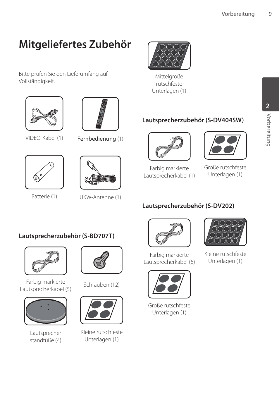 Mitgeliefertes zubehör | Pioneer DCS-404K User Manual | Page 101 / 278
