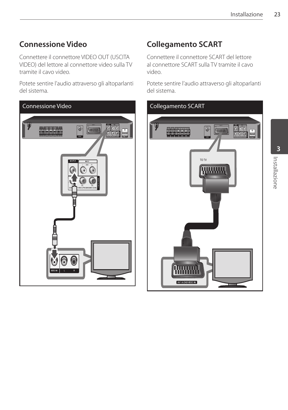 Connessione video, Collegamento scart | Pioneer DCS-404K User Manual | Page 161 / 278