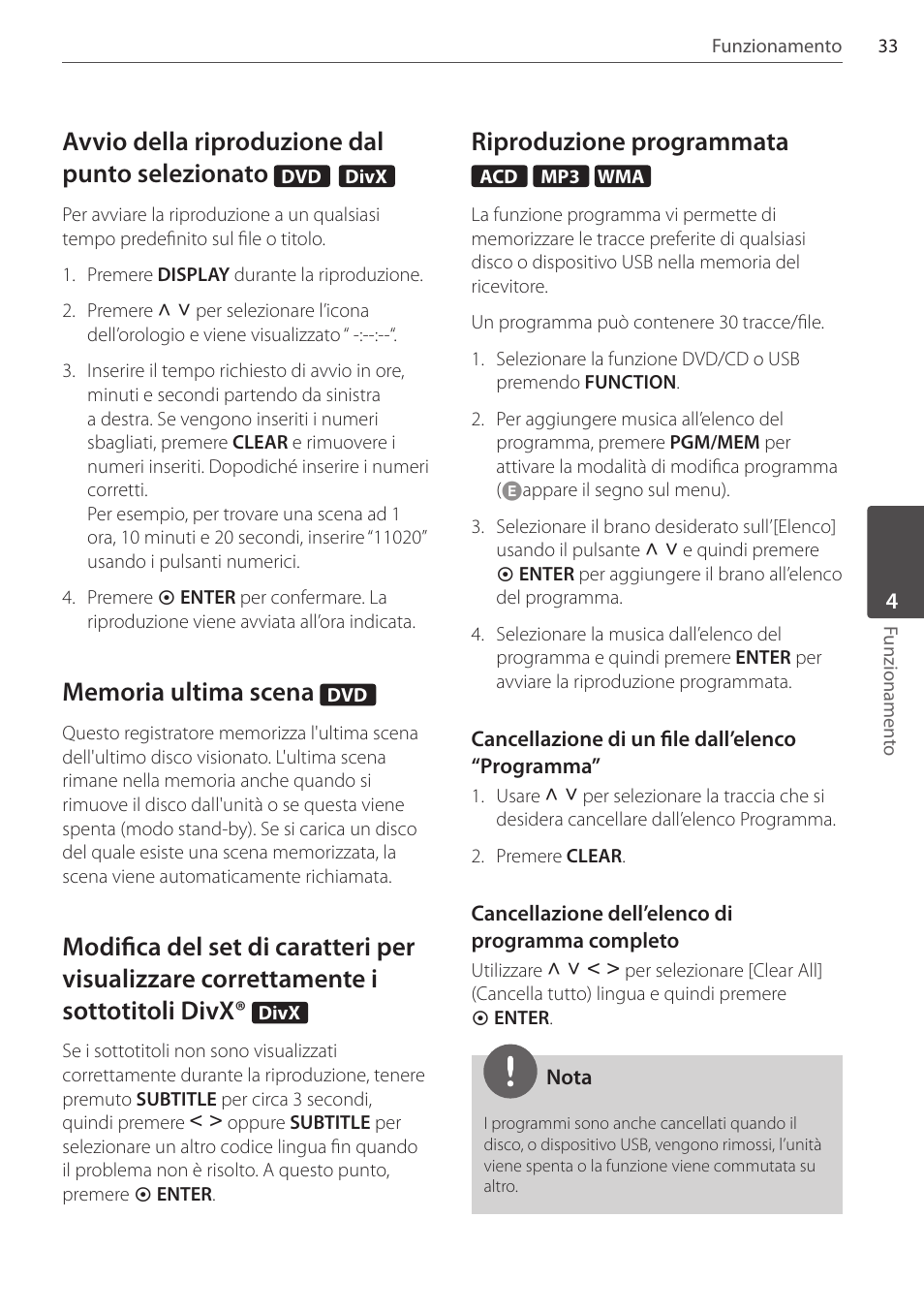 Avvio della riproduzione dal punto selezionato, Riproduzione programmata | Pioneer DCS-404K User Manual | Page 171 / 278