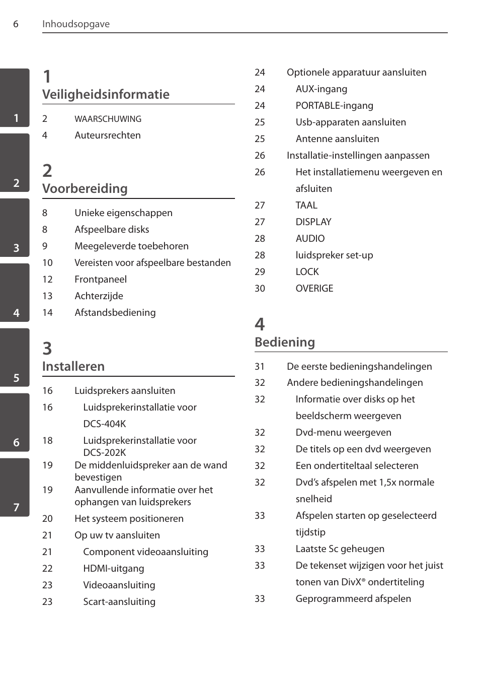 Veiligheidsinformatie, Voorbereiding, Installeren | Bediening | Pioneer DCS-404K User Manual | Page 190 / 278