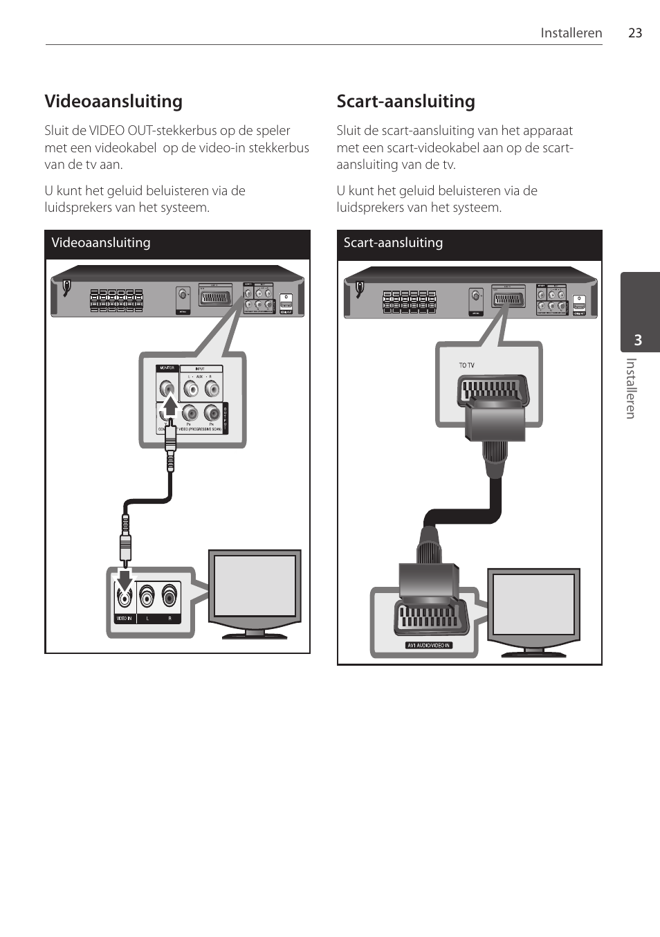 Videoaansluiting, Scart-aansluiting | Pioneer DCS-404K User Manual | Page 207 / 278