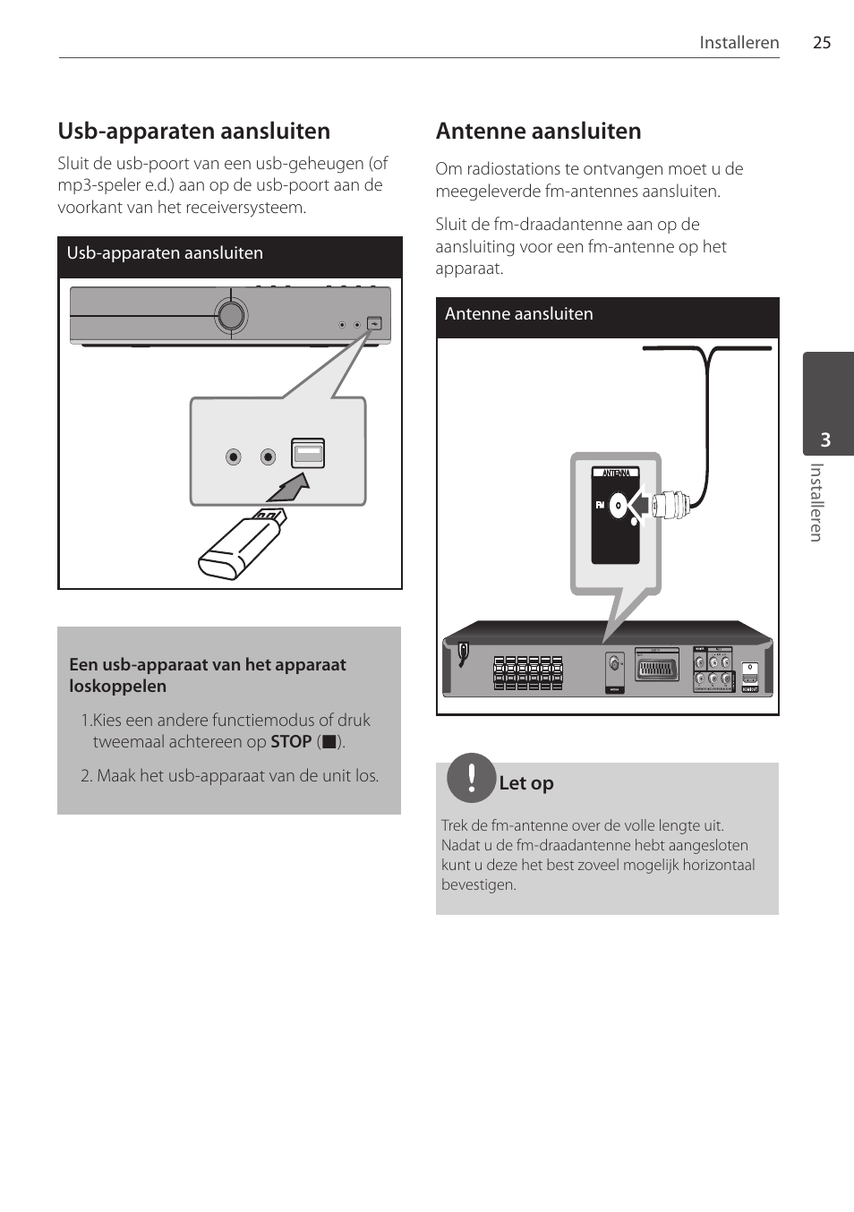 Usb-apparaten aansluiten, Antenne aansluiten | Pioneer DCS-404K User Manual | Page 209 / 278