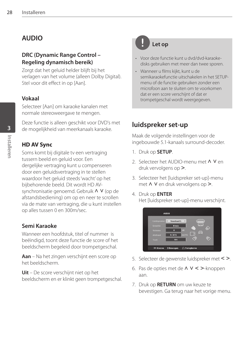 Audio, Luidspreker set-up | Pioneer DCS-404K User Manual | Page 212 / 278