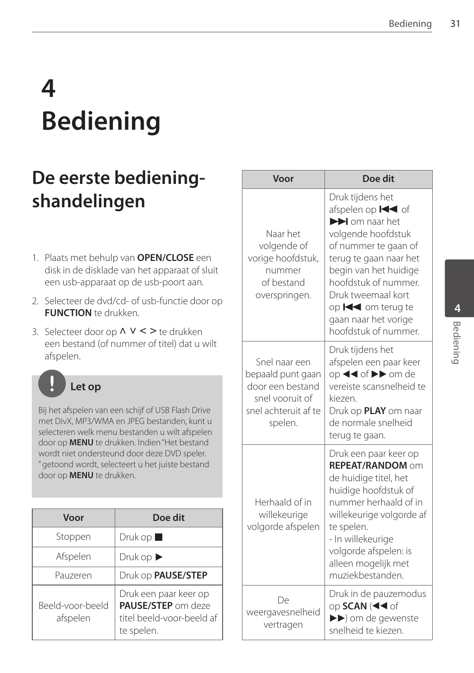4bediening, De eerste bediening- shandelingen | Pioneer DCS-404K User Manual | Page 215 / 278