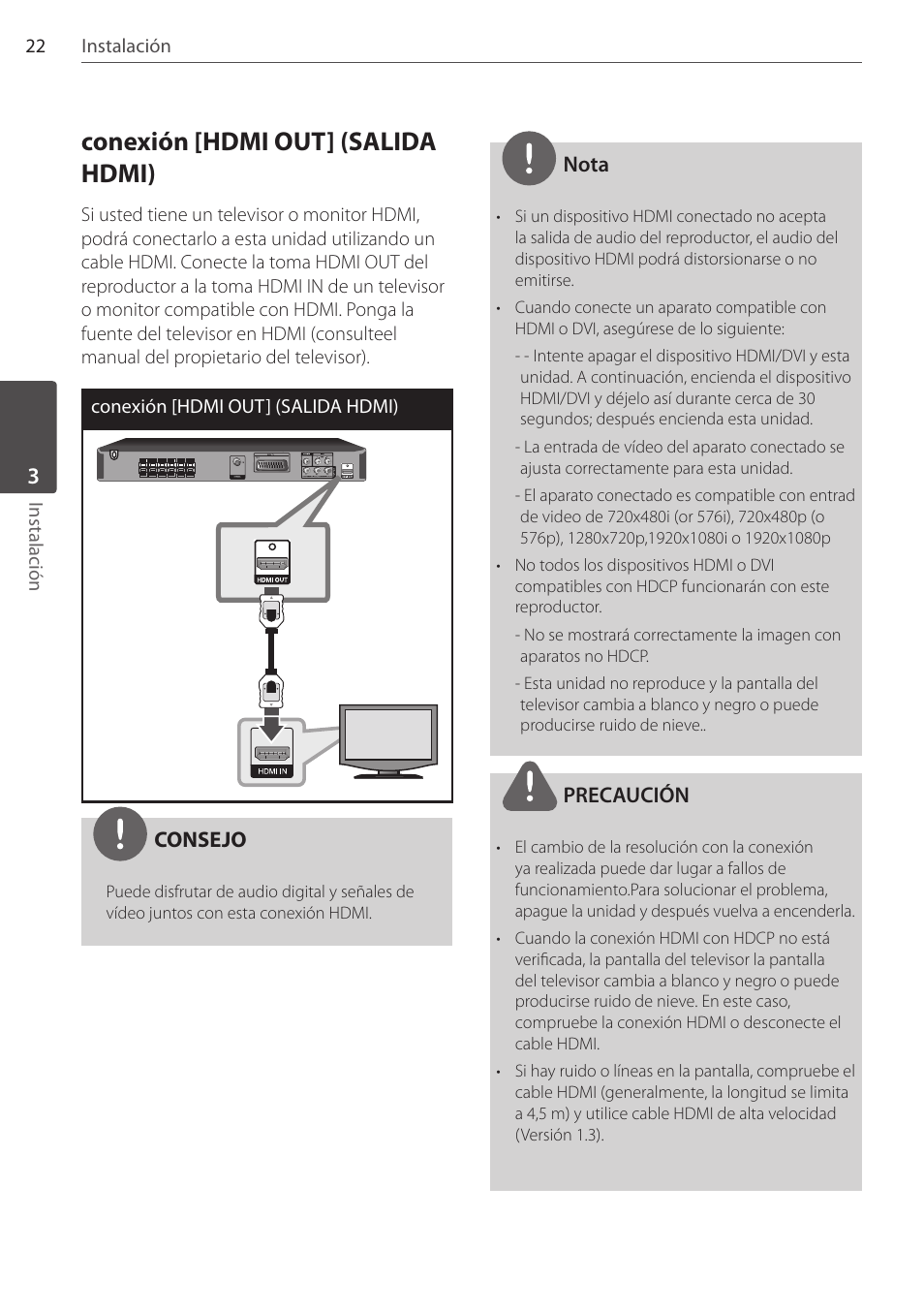 Conexión [hdmi out] (salida hdmi) | Pioneer DCS-404K User Manual | Page 252 / 278