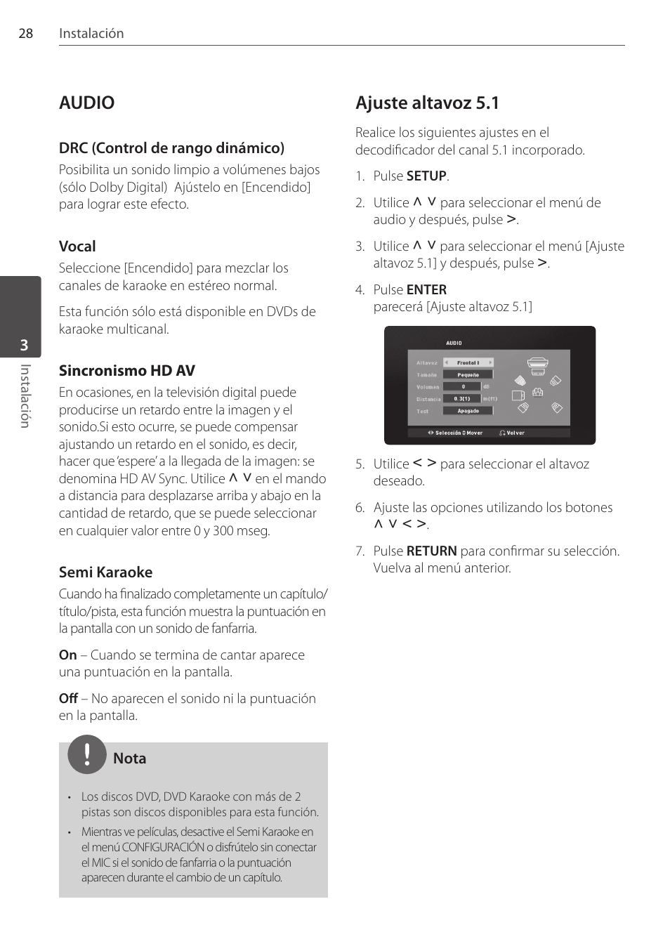Audio, Ajuste altavoz 5.1 | Pioneer DCS-404K User Manual | Page 258 / 278