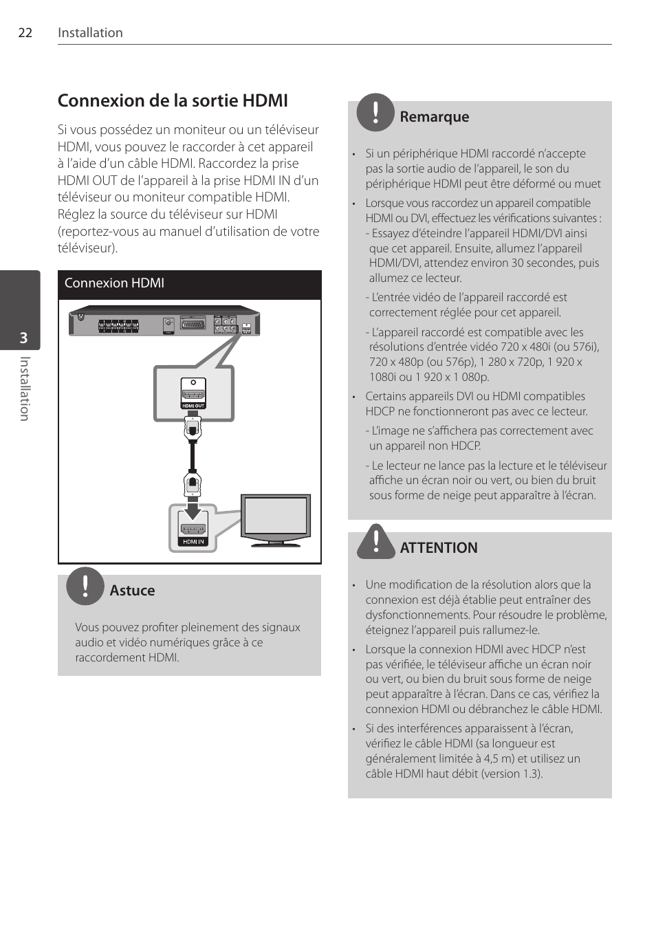 Connexion de la sortie hdmi | Pioneer DCS-404K User Manual | Page 68 / 278
