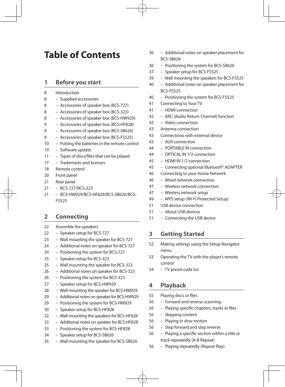 Pioneer BCS-HF828 User Manual | Page 6 / 100