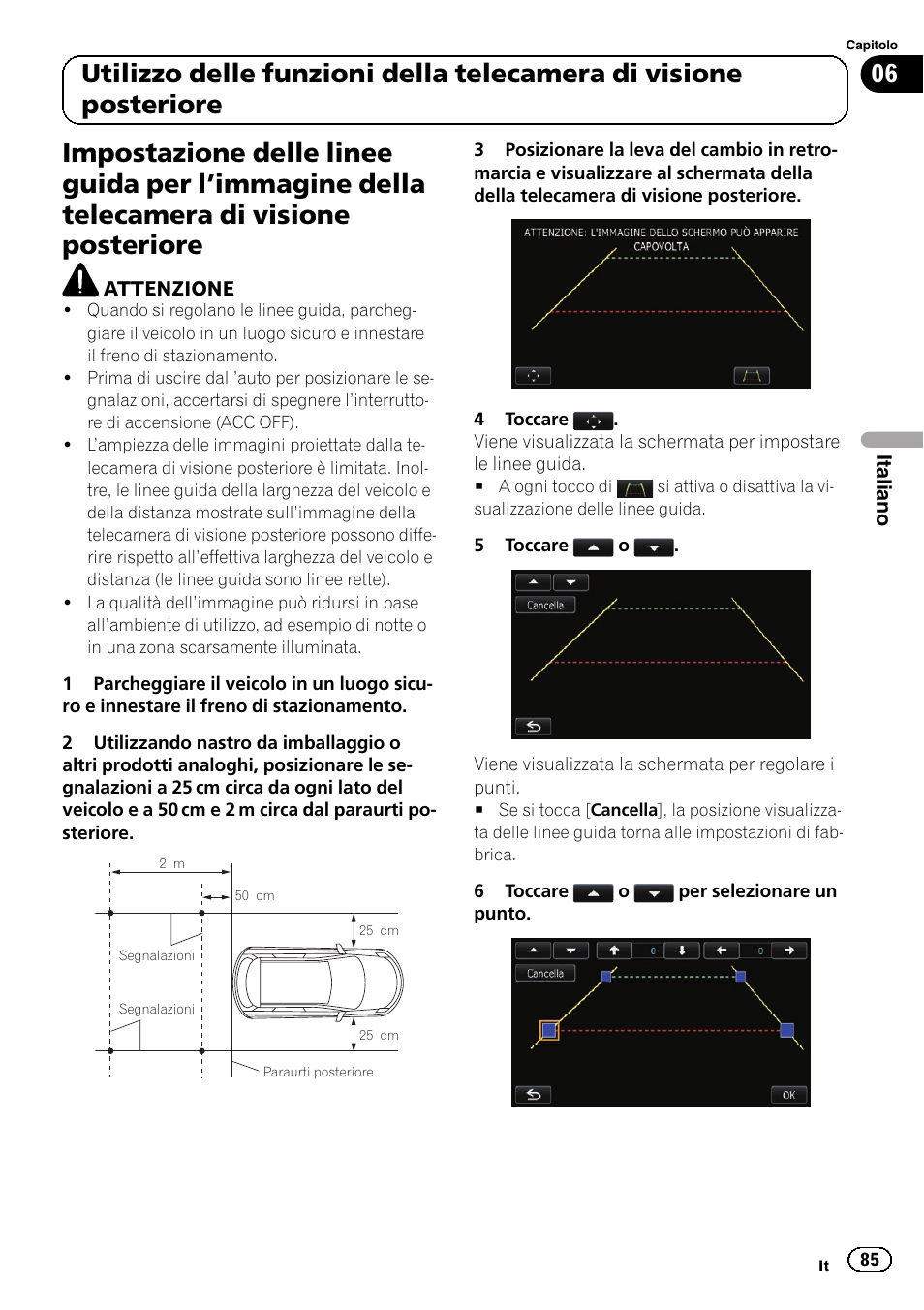 Immagine della telecamera di visione, Posteriore | Pioneer AVIC-F9210BT User Manual | Page 85 / 176