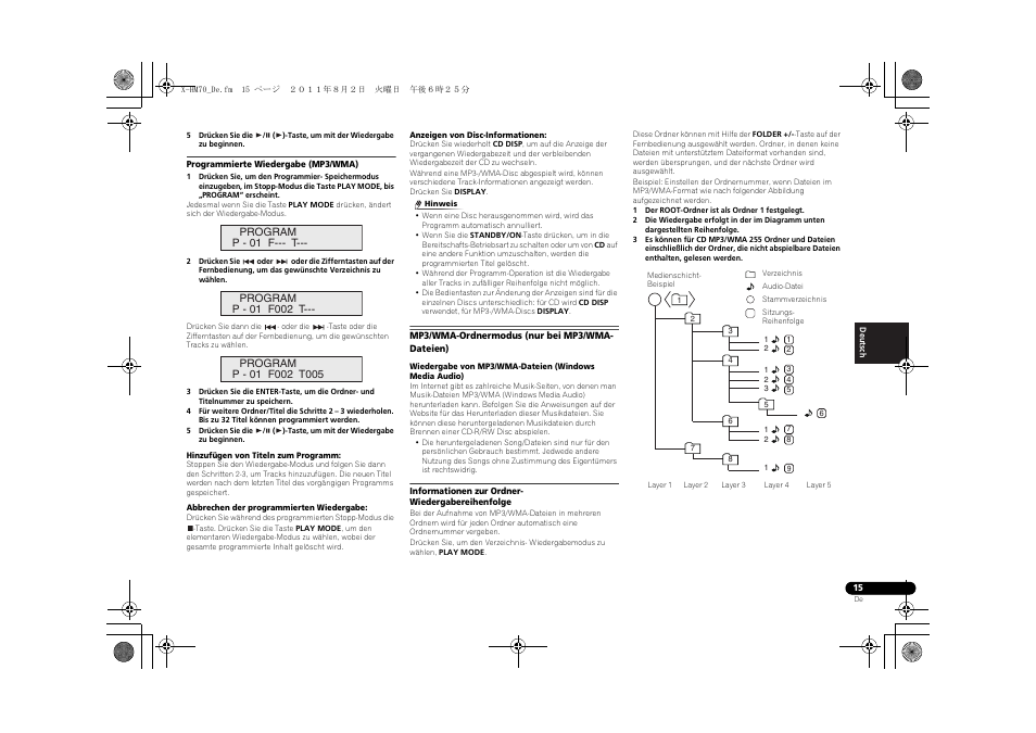 Mp3/wma-ordnermodus (nur bei mp3/ wma-dateien) | Pioneer XC-HM70-K User Manual | Page 111 / 224