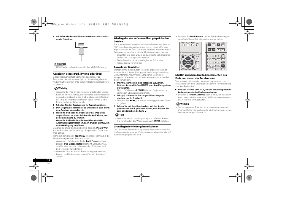 Abspielen eines ipod, iphone oder ipad | Pioneer XC-HM70-K User Manual | Page 114 / 224