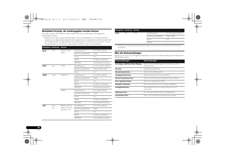 Über die statusmeldungen | Pioneer XC-HM70-K User Manual | Page 126 / 224