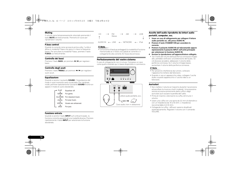 Perfezionamento del vostro sistema, Timer | Pioneer XC-HM70-K User Manual | Page 138 / 224
