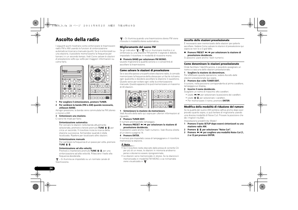 Ascolto della radio | Pioneer XC-HM70-K User Manual | Page 150 / 224