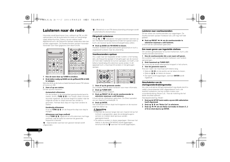 Luisteren naar de radio | Pioneer XC-HM70-K User Manual | Page 180 / 224