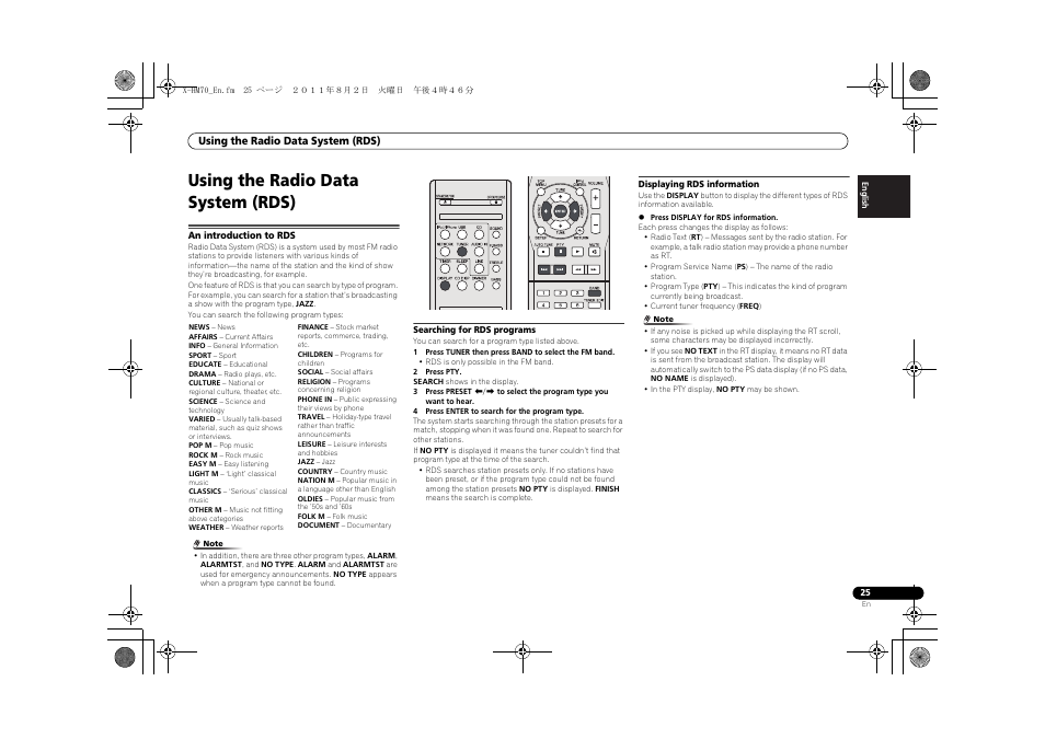 Using the radio data system (rds), An introduction to rds | Pioneer XC-HM70-K User Manual | Page 25 / 224