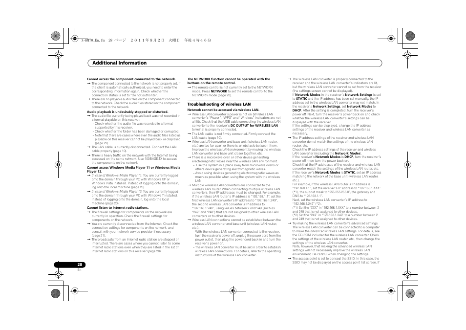 Additional information | Pioneer XC-HM70-K User Manual | Page 28 / 224