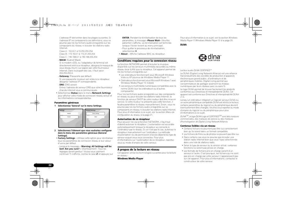 Conditions requises pour la connexion réseau, À propos de la lecture en réseau | Pioneer XC-HM70-K User Manual | Page 52 / 224