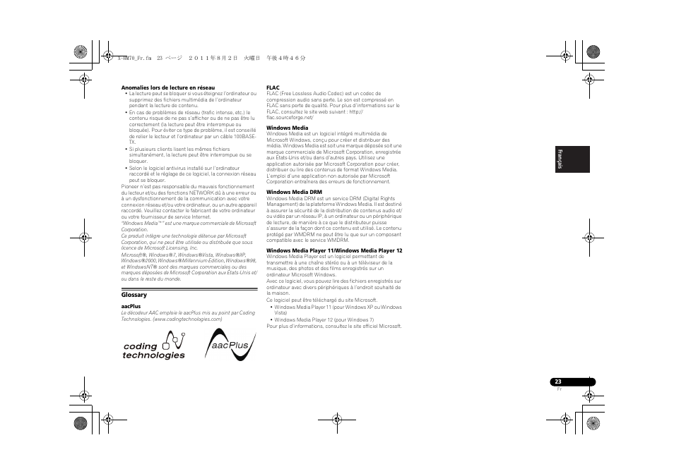 Glossary | Pioneer XC-HM70-K User Manual | Page 53 / 224