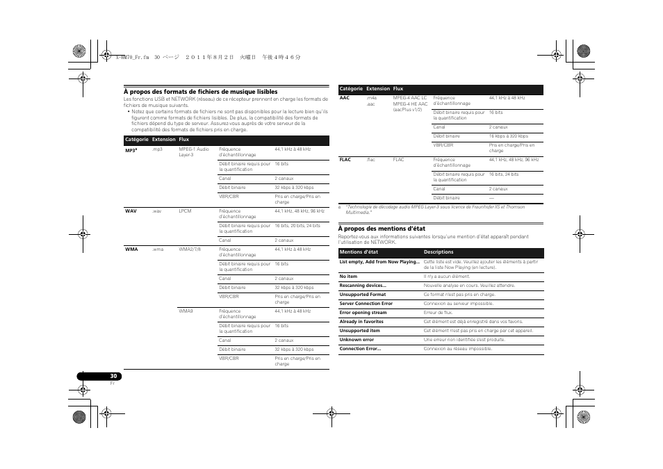 À propos des mentions d’état | Pioneer XC-HM70-K User Manual | Page 60 / 224