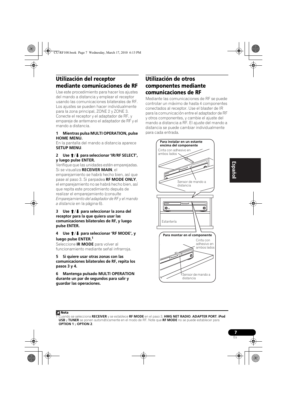 1 mientras pulsa multi operation, pulse home menu | Pioneer CU-RF100-U User Manual | Page 59 / 84