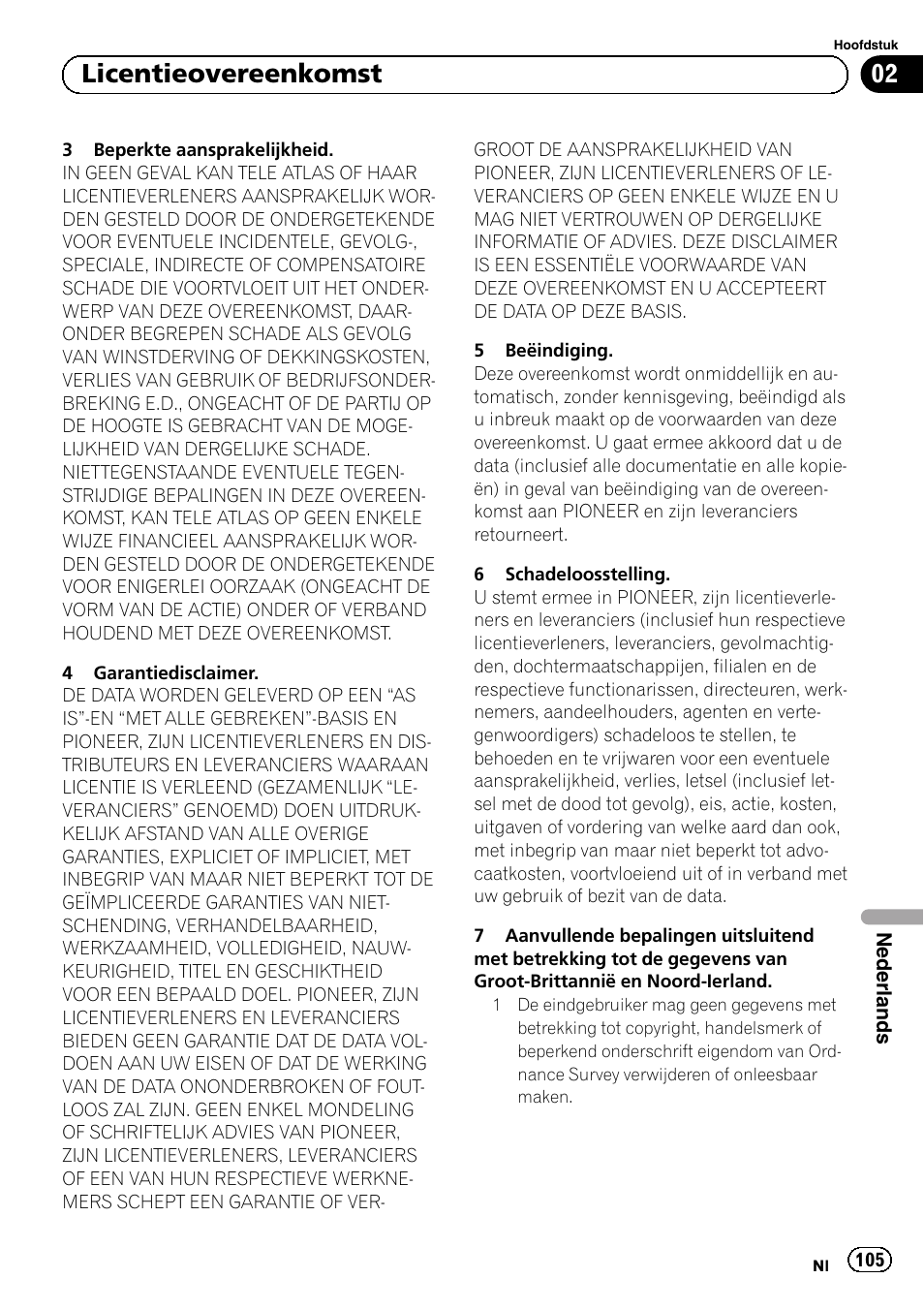 02 licentieovereenkomst | Pioneer AVIC-F20BT User Manual | Page 105 / 120