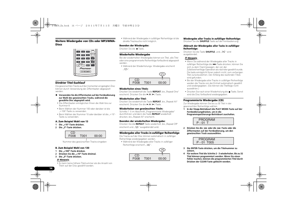 Weitere wiedergabe von cds oder mp3/wma-discs | Pioneer XC-HM70-K User Manual | Page 110 / 224