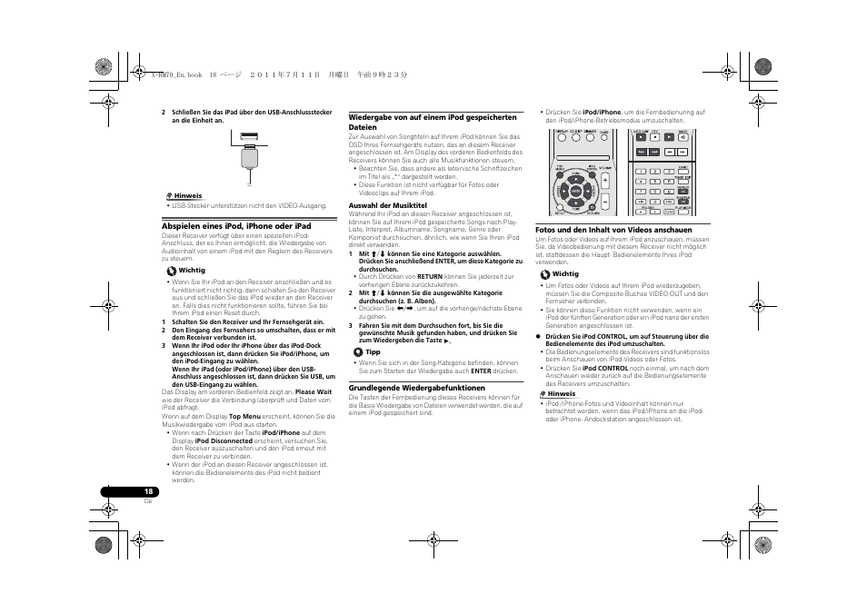 Abspielen eines ipod, iphone oder ipad | Pioneer XC-HM70-K User Manual | Page 114 / 224