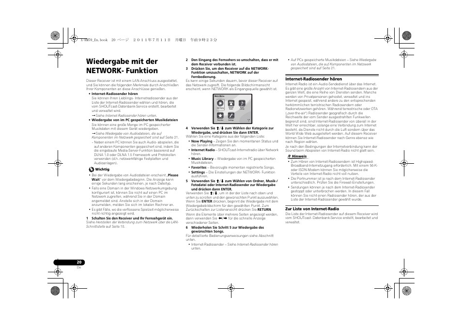 Wiedergabe mit der network- funktion, Internet-radiosender hören | Pioneer XC-HM70-K User Manual | Page 116 / 224