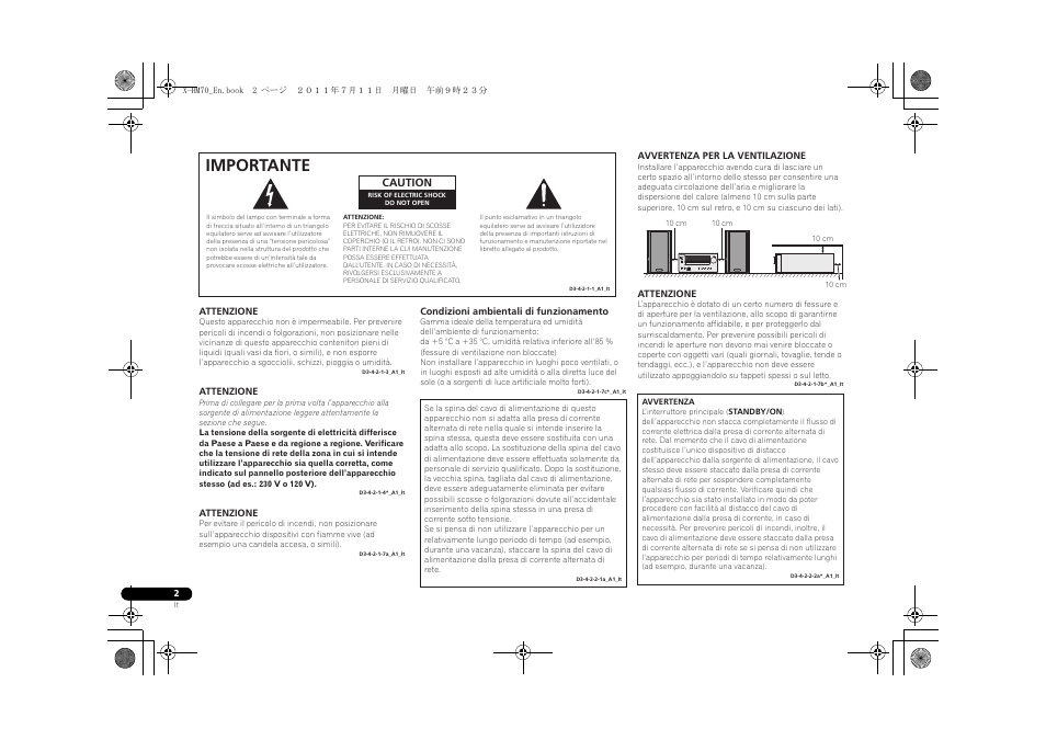 Importante, Timer | Pioneer XC-HM70-K User Manual | Page 128 / 224