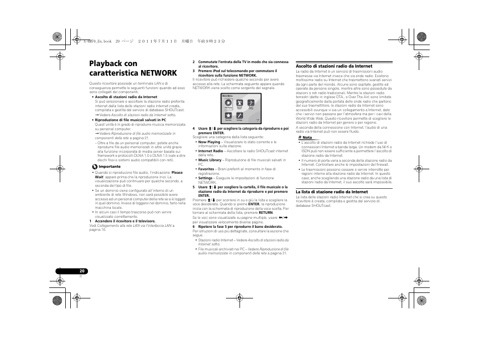 Playback con caratteristica network, Ascolto di stazioni radio da internet | Pioneer XC-HM70-K User Manual | Page 146 / 224