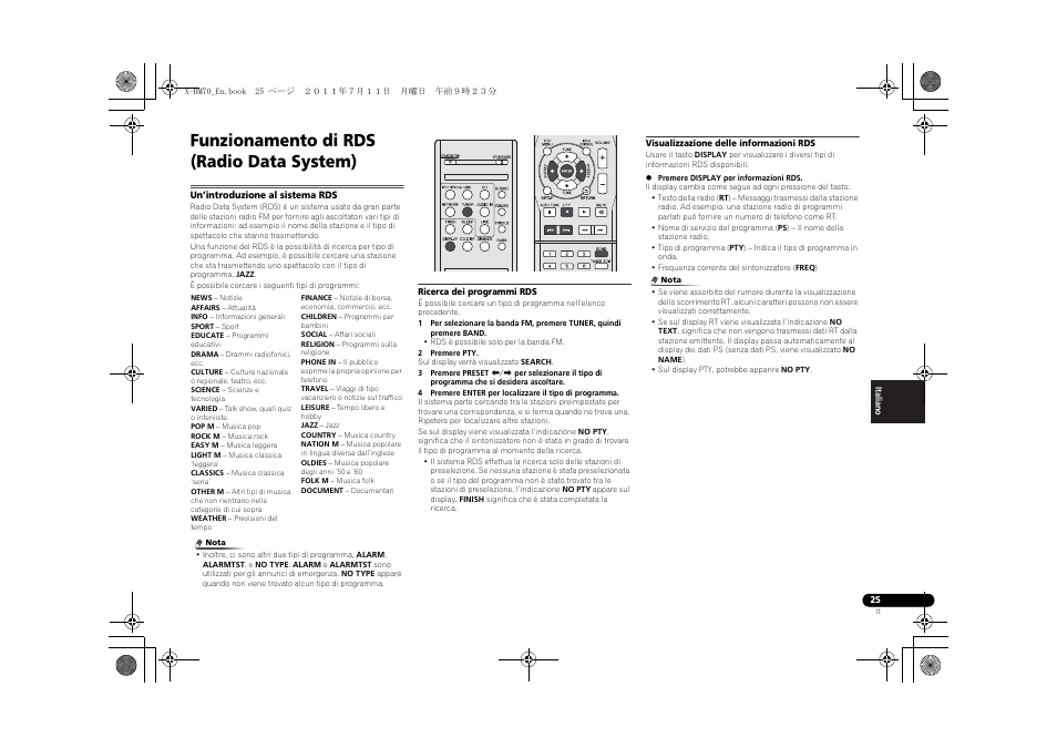 Funzionamento di rds (radio data system), Un’introduzione al sistema rds | Pioneer XC-HM70-K User Manual | Page 151 / 224