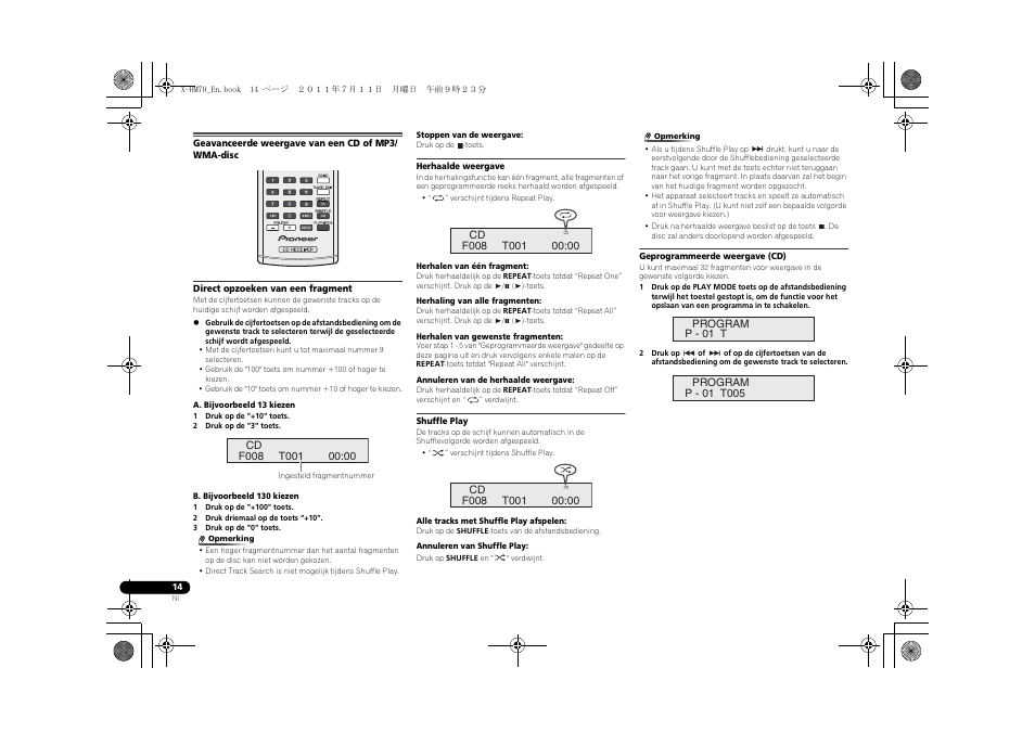 Geavanceerde weergave van een cd of mp3/ wma-disc | Pioneer XC-HM70-K User Manual | Page 170 / 224