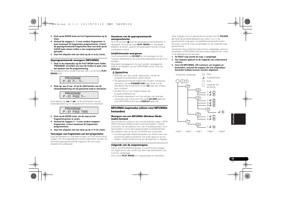 Mp3/wma-mapmodus (alleen voor mp3/ wma-bestanden) | Pioneer XC-HM70-K User Manual | Page 171 / 224