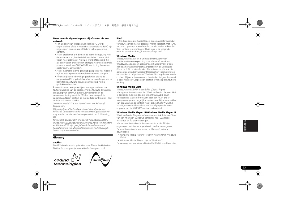 Glossary | Pioneer XC-HM70-K User Manual | Page 179 / 224