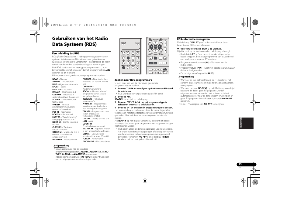 Gebruiken van het radio data systeem (rds), Een inleiding tot rds | Pioneer XC-HM70-K User Manual | Page 181 / 224
