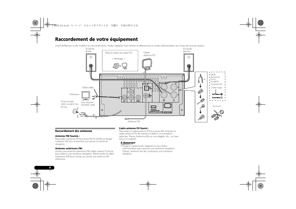 Raccordement de votre équipement, Raccordement des antennes | Pioneer XC-HM70-K User Manual | Page 38 / 224