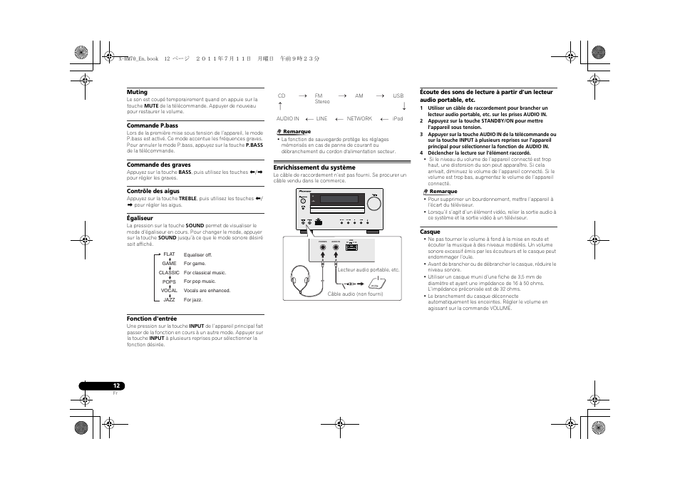 Enrichissement du système, Timer | Pioneer XC-HM70-K User Manual | Page 42 / 224