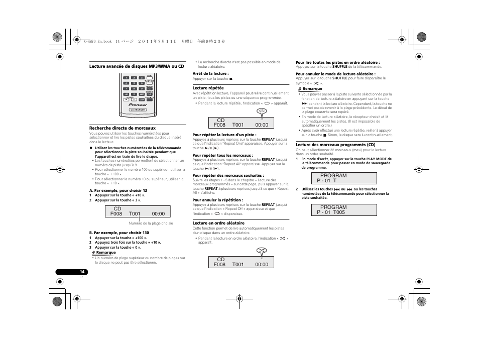 Lecture avancée de disques mp3/wma ou cd | Pioneer XC-HM70-K User Manual | Page 44 / 224