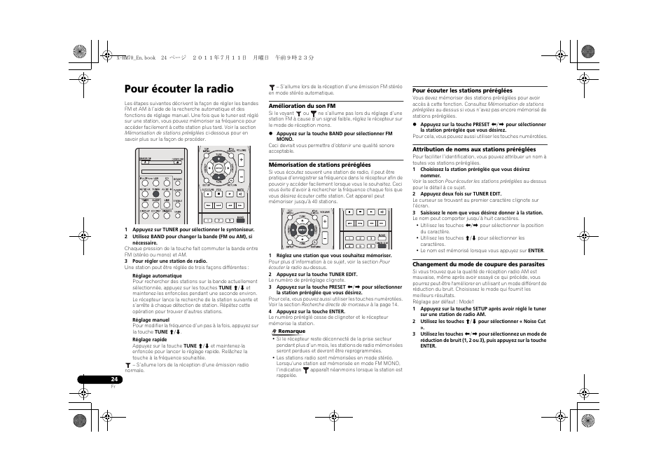 Pour écouter la radio | Pioneer XC-HM70-K User Manual | Page 54 / 224