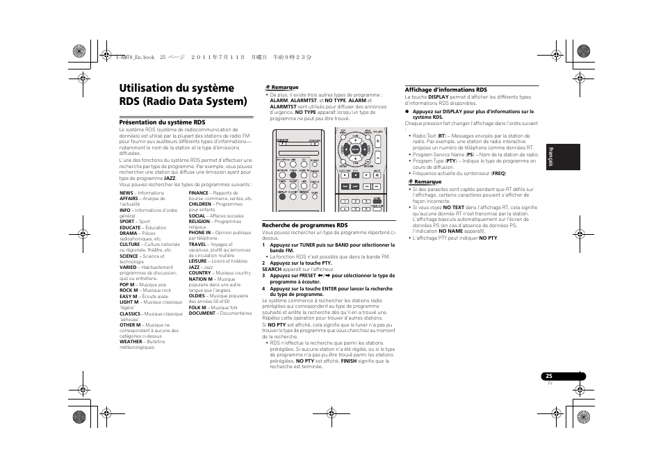 Utilisation du système rds (radio data system), Présentation du système rds | Pioneer XC-HM70-K User Manual | Page 55 / 224