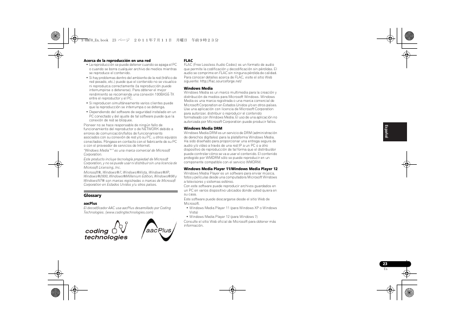 Glossary | Pioneer XC-HM70-K User Manual | Page 89 / 224
