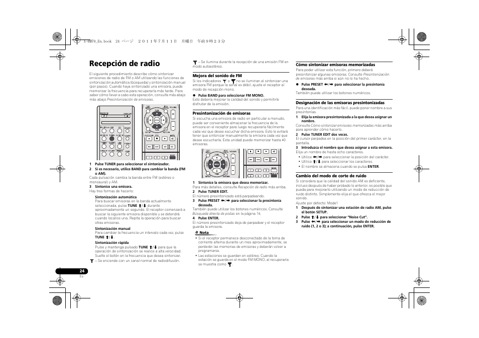 Recepción de radio | Pioneer XC-HM70-K User Manual | Page 90 / 224