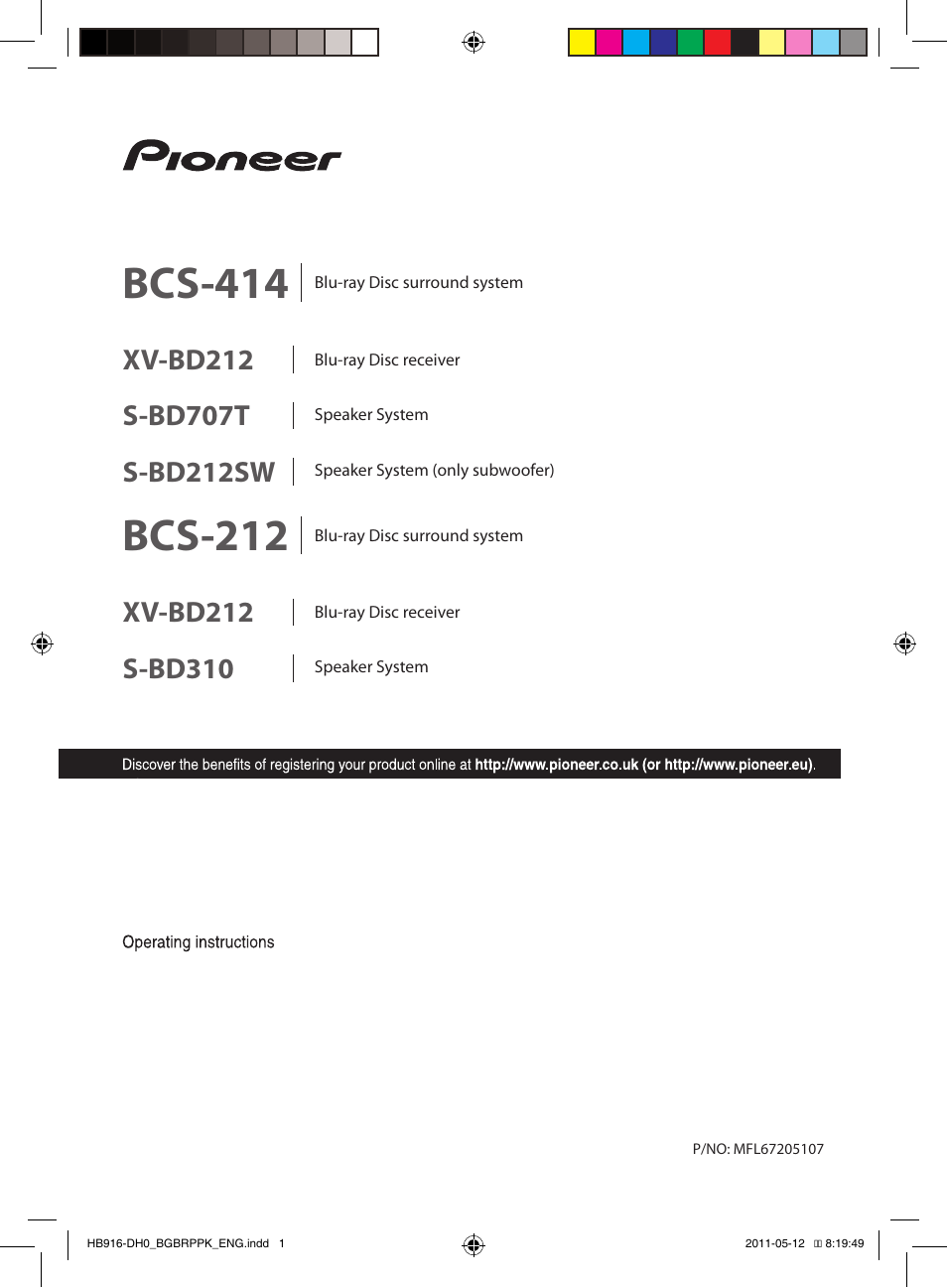 Pioneer BCS-212 User Manual | 72 pages