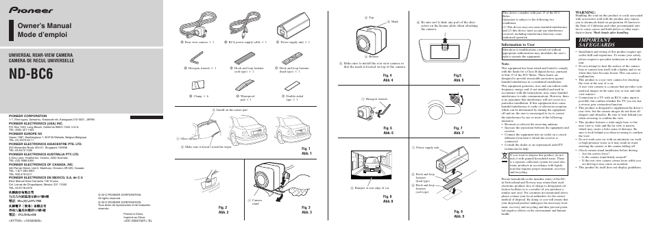 Pioneer ND-BC6 User Manual | 8 pages