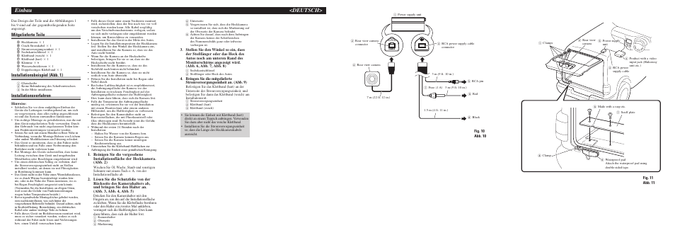 Einbau <deutsch, Mitgelieferte teile, Installationsbeispiel (abb. 1) | Installationsverfahren | Pioneer ND-BC6 User Manual | Page 5 / 8